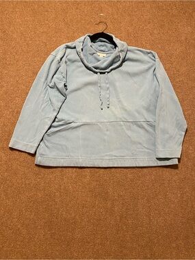 Pure Jill Dusty Blue Soft-Touch Cotton Cowl Neck Sweatshirt Hoodie XL